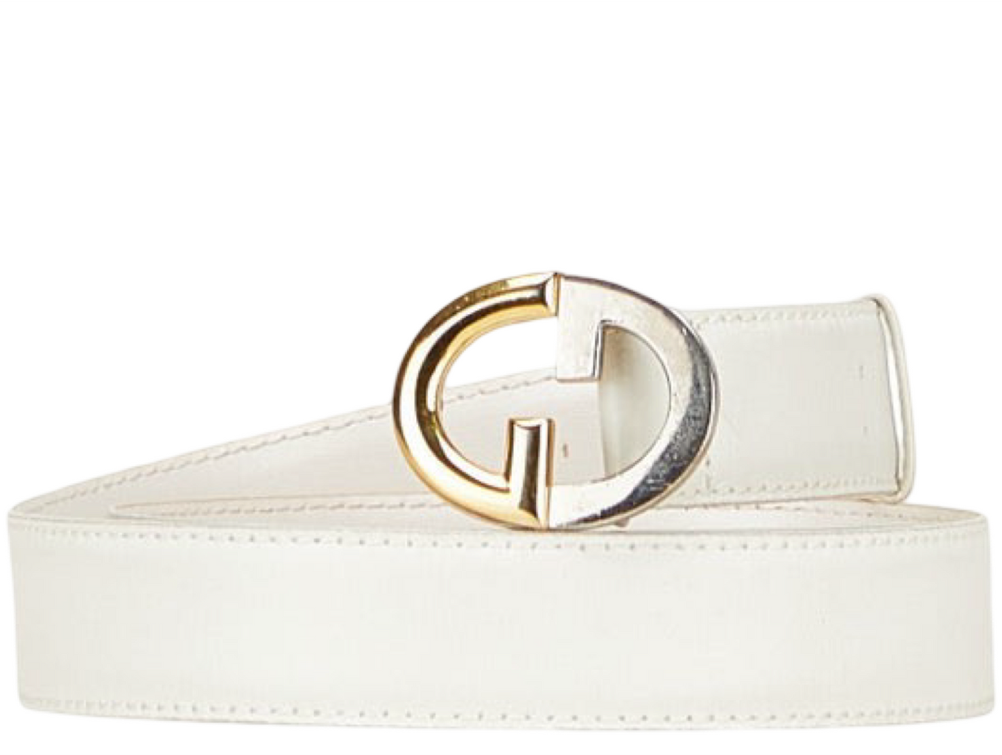 Gucci Leather Belt – White – unisex – 100% Authentic Previously Owned