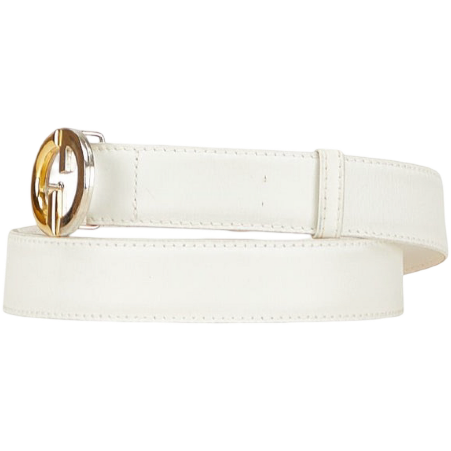 Gucci Leather Belt – White – unisex – 100% Authentic Previously Owned