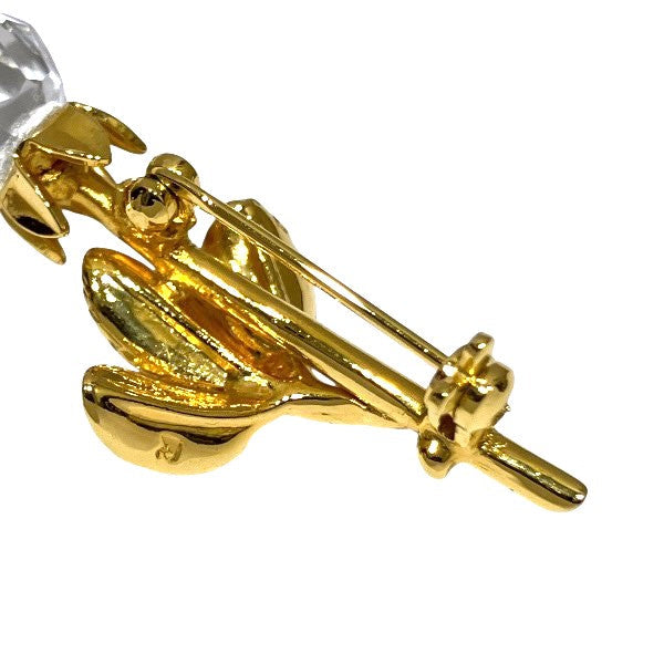 Swarovski Crystal Rose Brooch – Gold-Plated Vintage-Inspired Floral Pin – 100% Authentic Previously Owned
