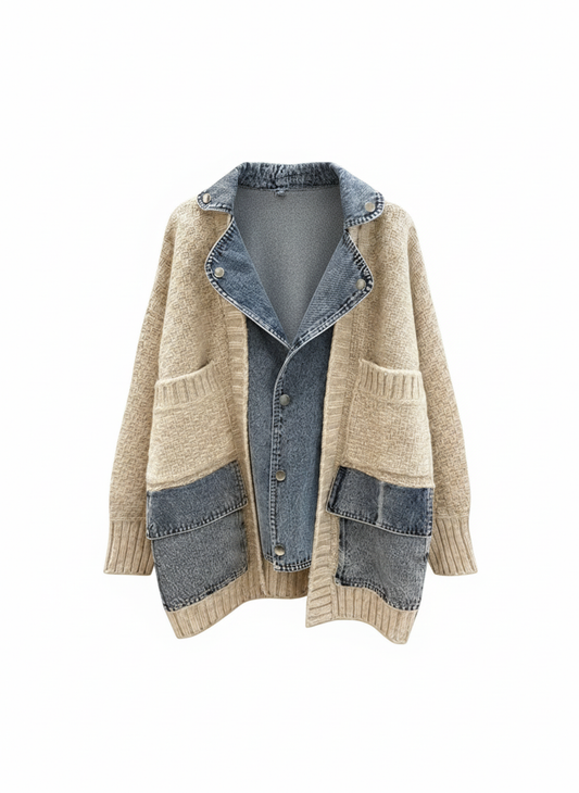 Oversized Denim Cardigan | L’LUXE Coats & Jackets