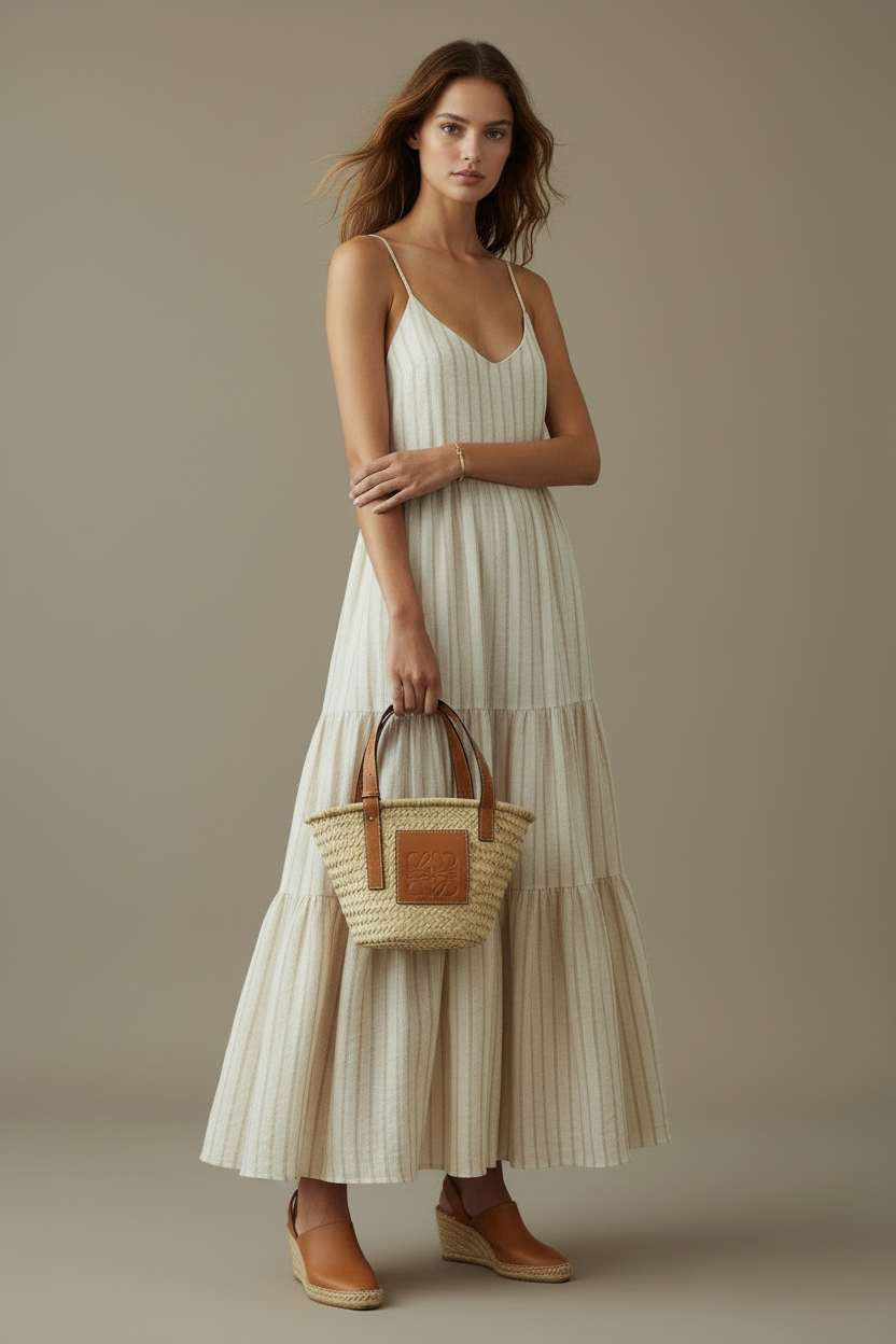 Natural Straw Woven Shoulder Basket Style (Generic) ships 1-2 days