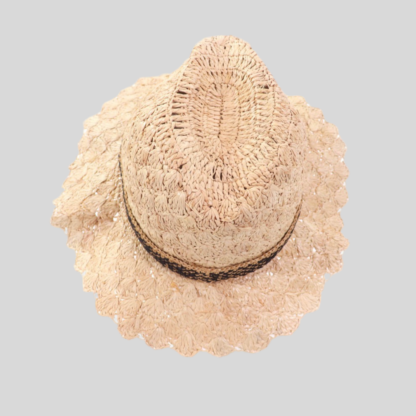 Valentino x Borsalino StrawPanama Hat Natural - Embroidered Logo 100% Authentic  Pre-Owned Luxury Pristine Condition