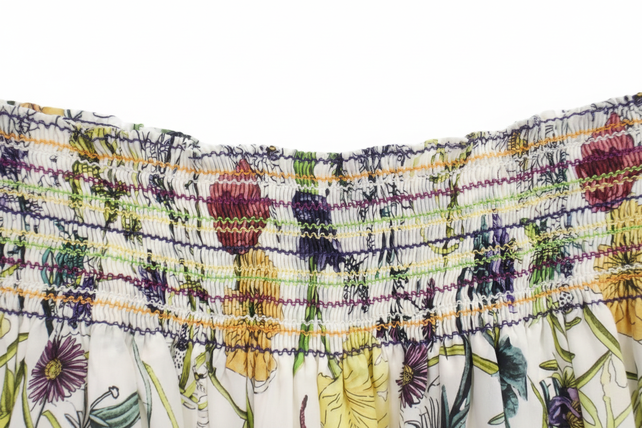 Gucci Floral Silk Skirt – Beige Botanical Print – Ladies – 100% Authentic Pre-Owned