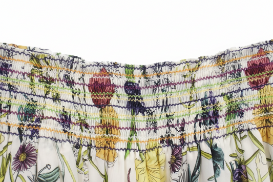 Gucci Floral Silk Skirt – Beige Botanical Print – Ladies – 100% Authentic Pre-Owned