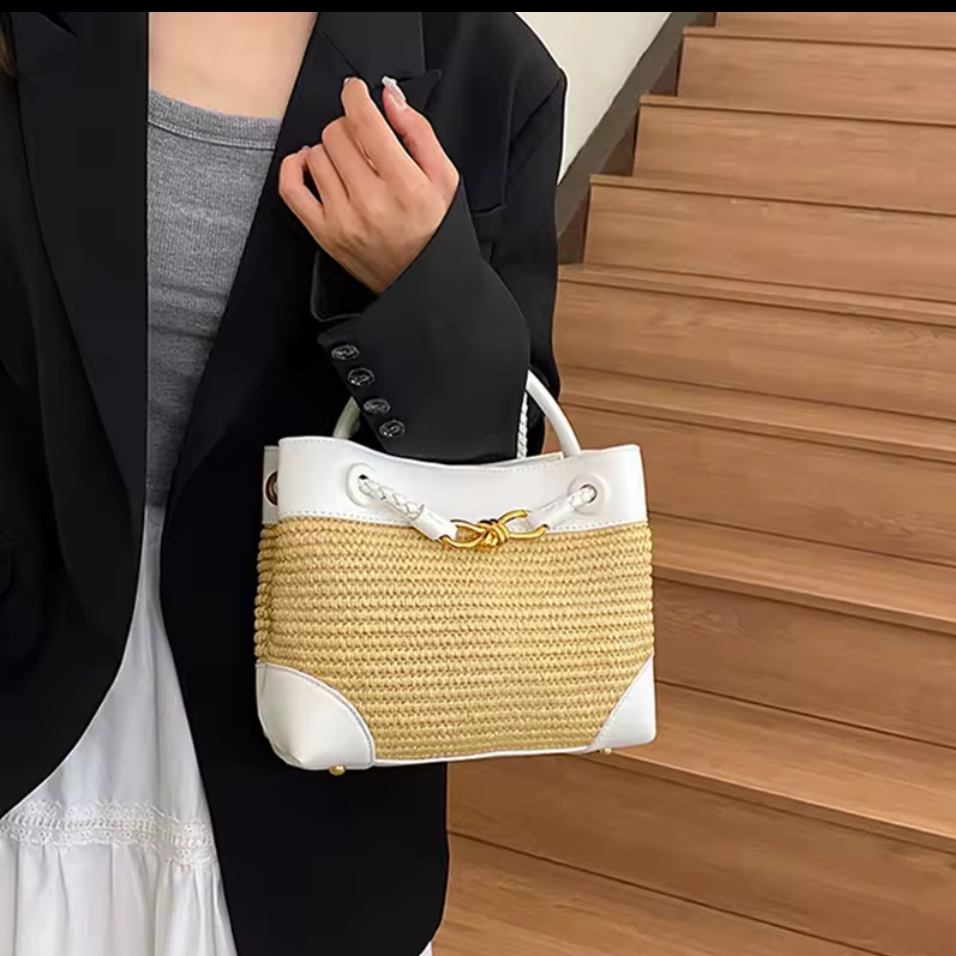 Structured Mini Tote with Woven or Smooth Finish – Multiple Colours – Resort Style (Generic)