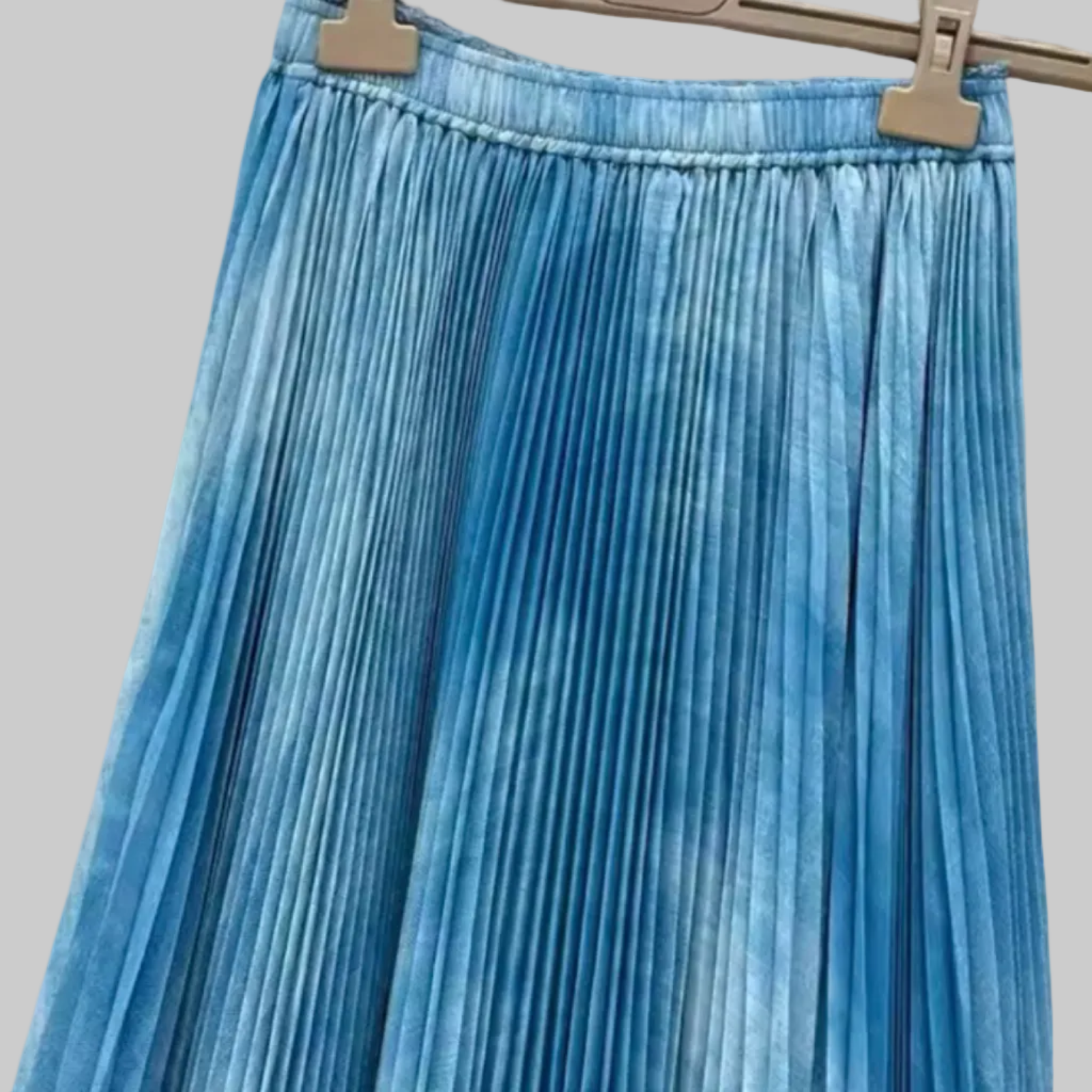 Denim Blue Lace-Trim Camisole & Pleated Maxi Skirt