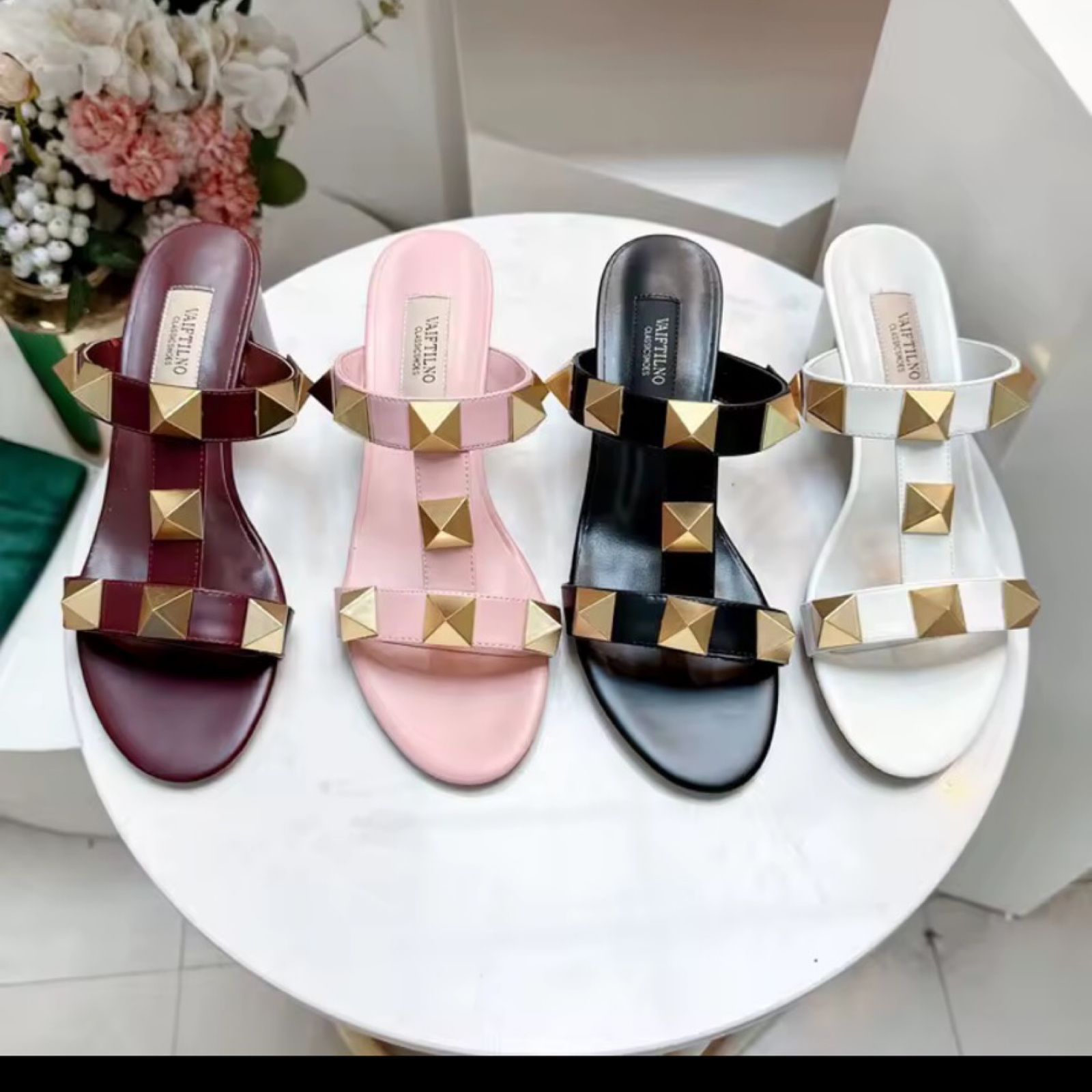 Studded Open Toe Mule Sandals
