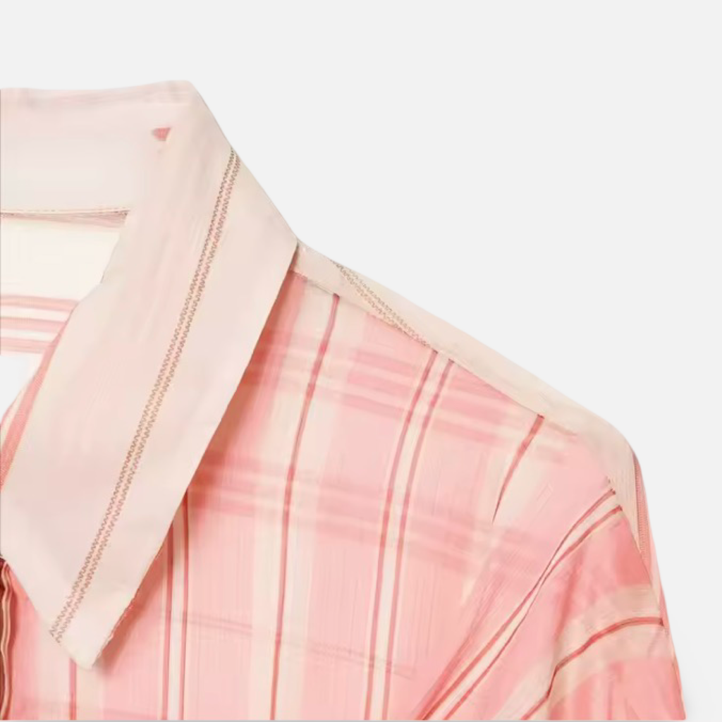 Pastel Striped Waist Tie Shirt