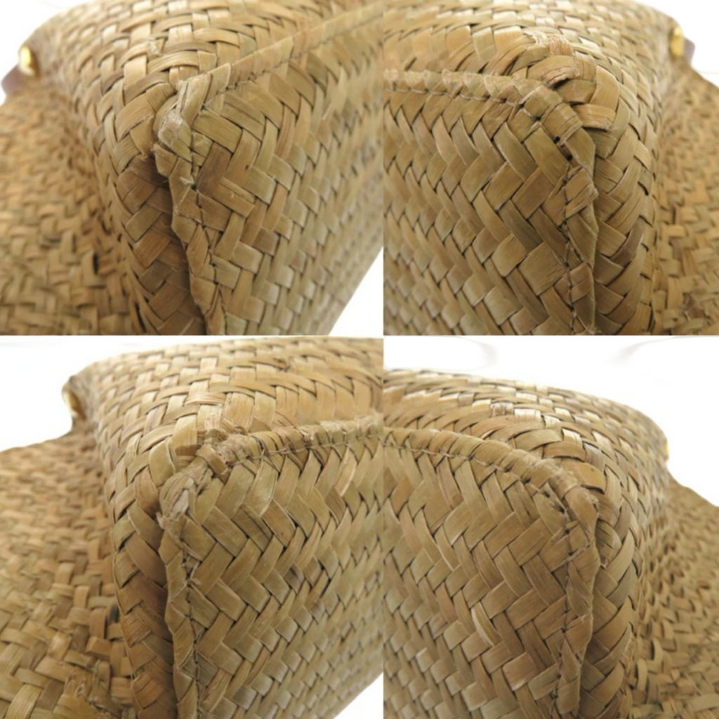 Valentino Garavani V Logo Straw 2-Way Tote Crossbody Previously Owned Authentic