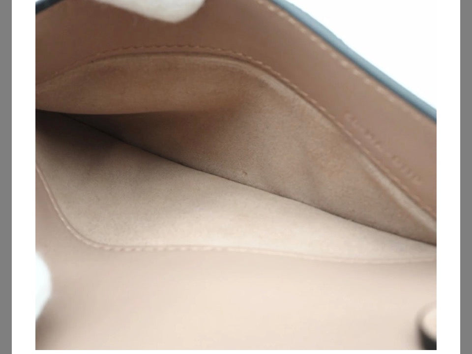 Christian Dior Saddle Flat Belt Pouch Beige Calf Leather Authentic Previously Own