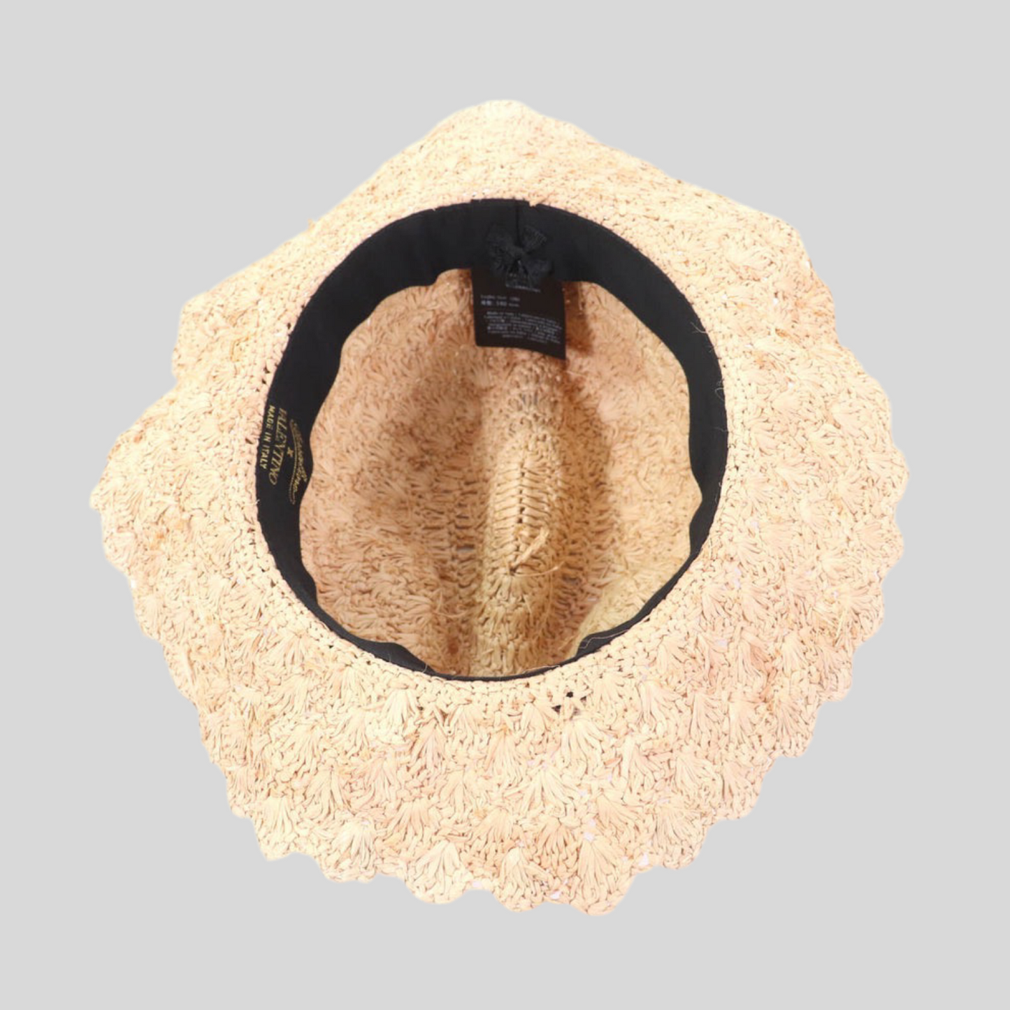 Valentino x Borsalino StrawPanama Hat Natural - Embroidered Logo 100% Authentic  Pre-Owned Luxury Pristine Condition