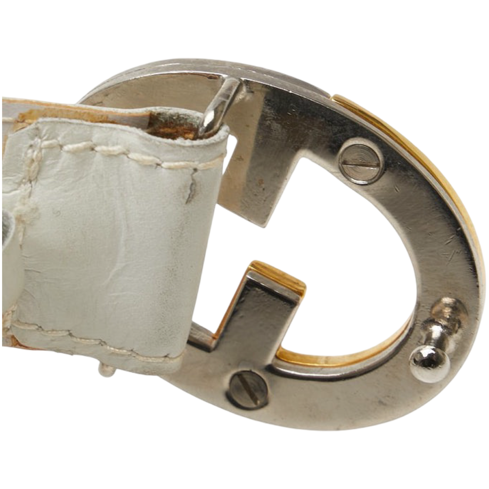 Gucci Old Gucci Leather Belt Leather GG Buckle Authentic Previously Owned