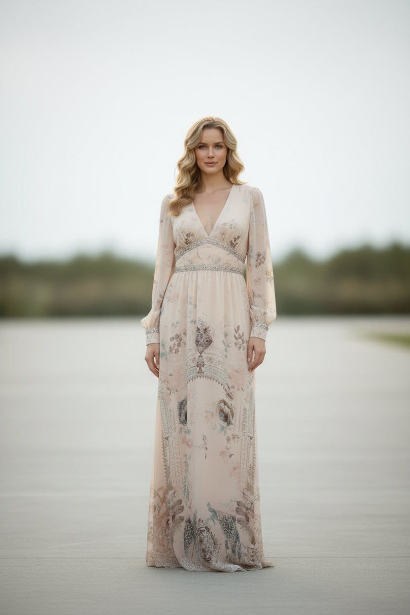 Printed V-Neck Maxi Dress *Last Chance* ships 1-2 days