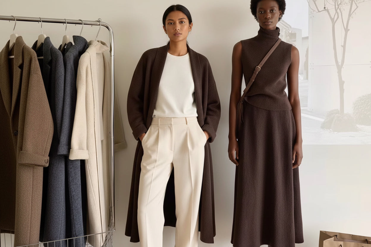 Women's 3-Piece Knit
Sweater Set - Long Cardigan, Sleeveless Top & Midi Skirt