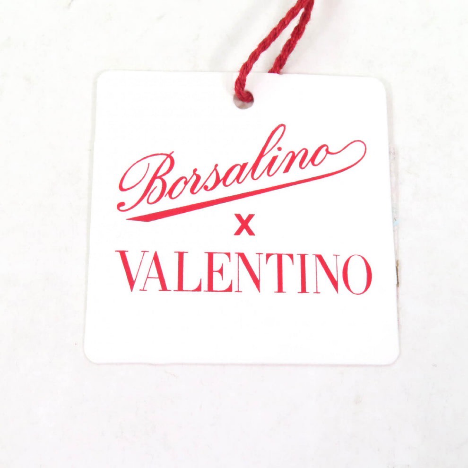 Valentino x Borsalino Straw Panama Hat Natural - Embroidered Logo Previously Owned Pristine Authentic