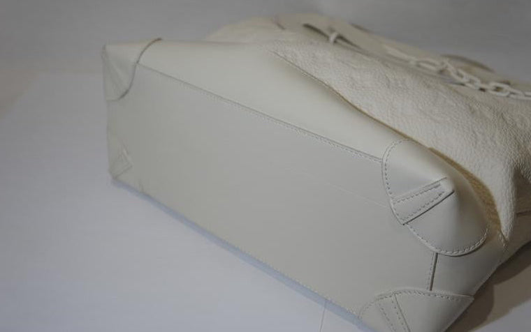Louis Vuitton Steamer PM Monogram Leather White Previously Owned Authentic