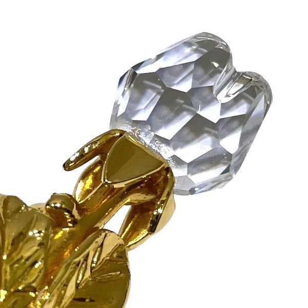 Swarovski Crystal Rose Brooch – Gold-Plated Vintage-Inspired Floral Pin – 100% Authentic Previously Owned
