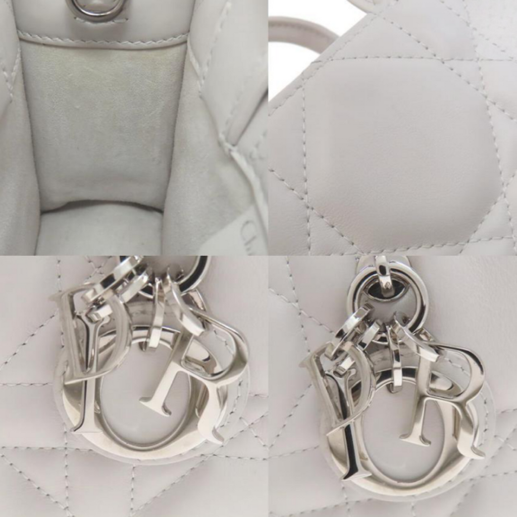 Dior Lady Dior Calf Leather White Gallery Previously Owned Authentic