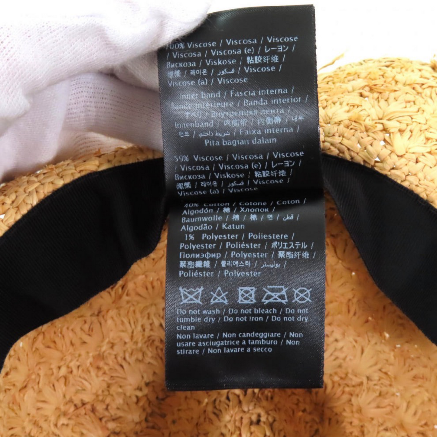 Valentino x Borsalino StrawPanama Hat Natural - Embroidered Logo 100% Authentic  Pre-Owned Luxury Pristine Condition