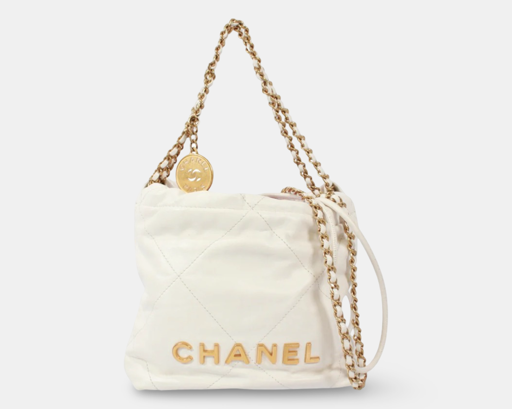 Chanel 22 Mini Shoulder Calfskin Bag Authentic Previously Owned