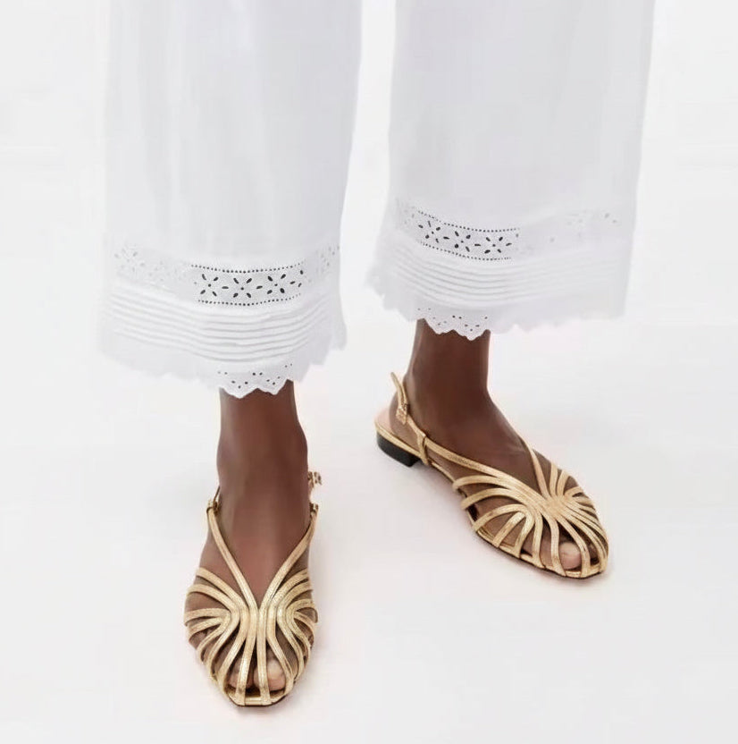 Caged Slingback Flat Sandals