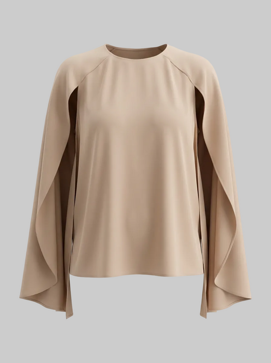 Chiffon Cape Sleeve – Elegant Batwing Overlay Blouse | L’LUXE Tops