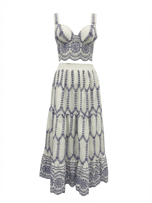 Boho Crop Top &  Maxi Skirt Set | Curve | L’LUXE Matching Sets