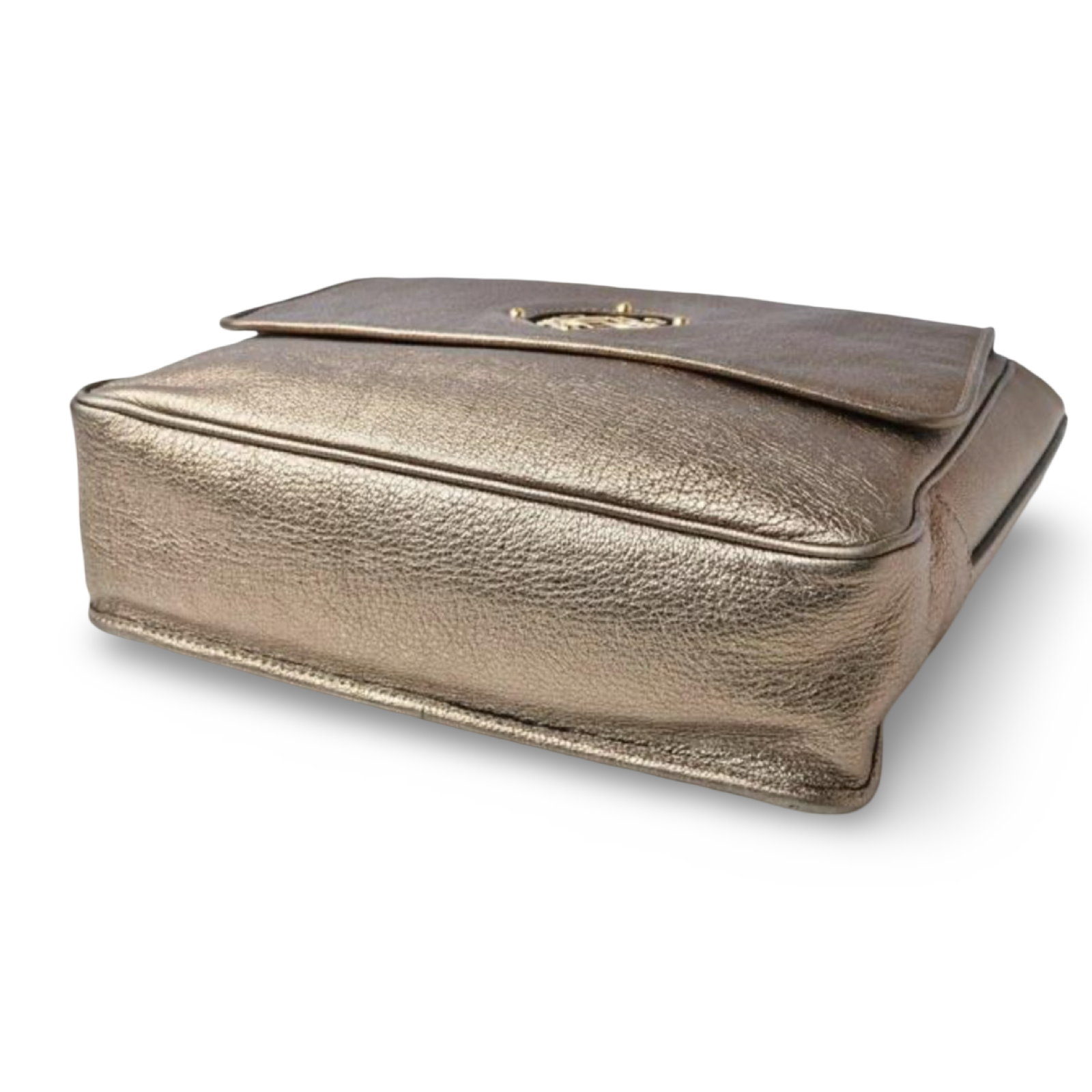Loewe Anagram Lambskin Semi-Shoulder Bag Champagne Gold Authentic Previously Owned