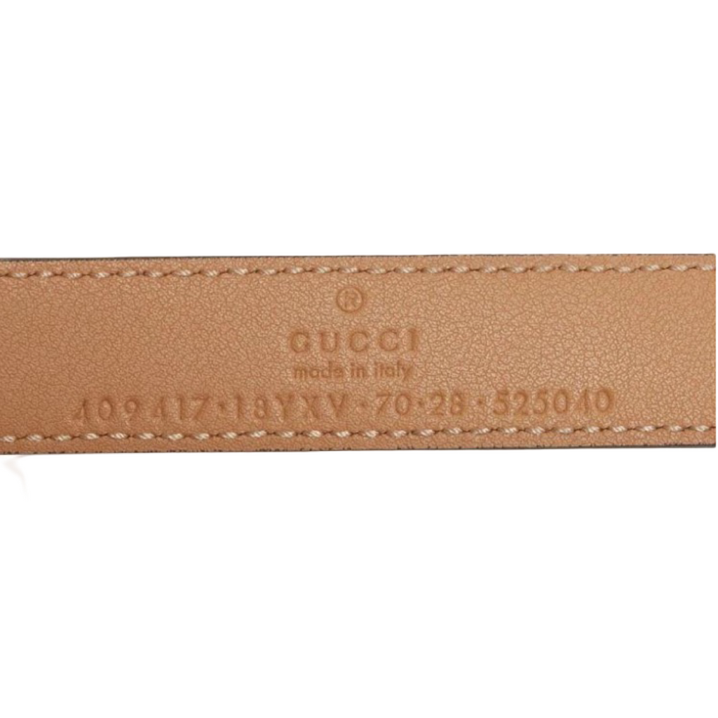 Gucci GG Marmont Leather Belt Beige Double G Buckle Size 70/28 – Previously Owned Authentic