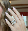Two-Tone Interlocking Stack Ring | Gold & Silver Pavé Fashion Ring custom jewelry ships 1-2 days