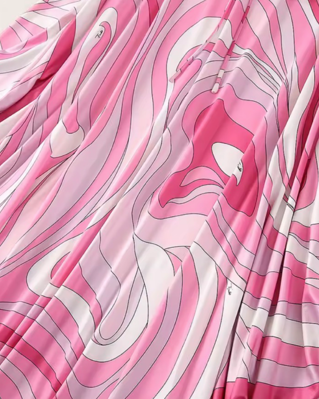 Pink Abstract Print Loose Kaftan Maxi Dress – Batwing Sleeve Resort Dress