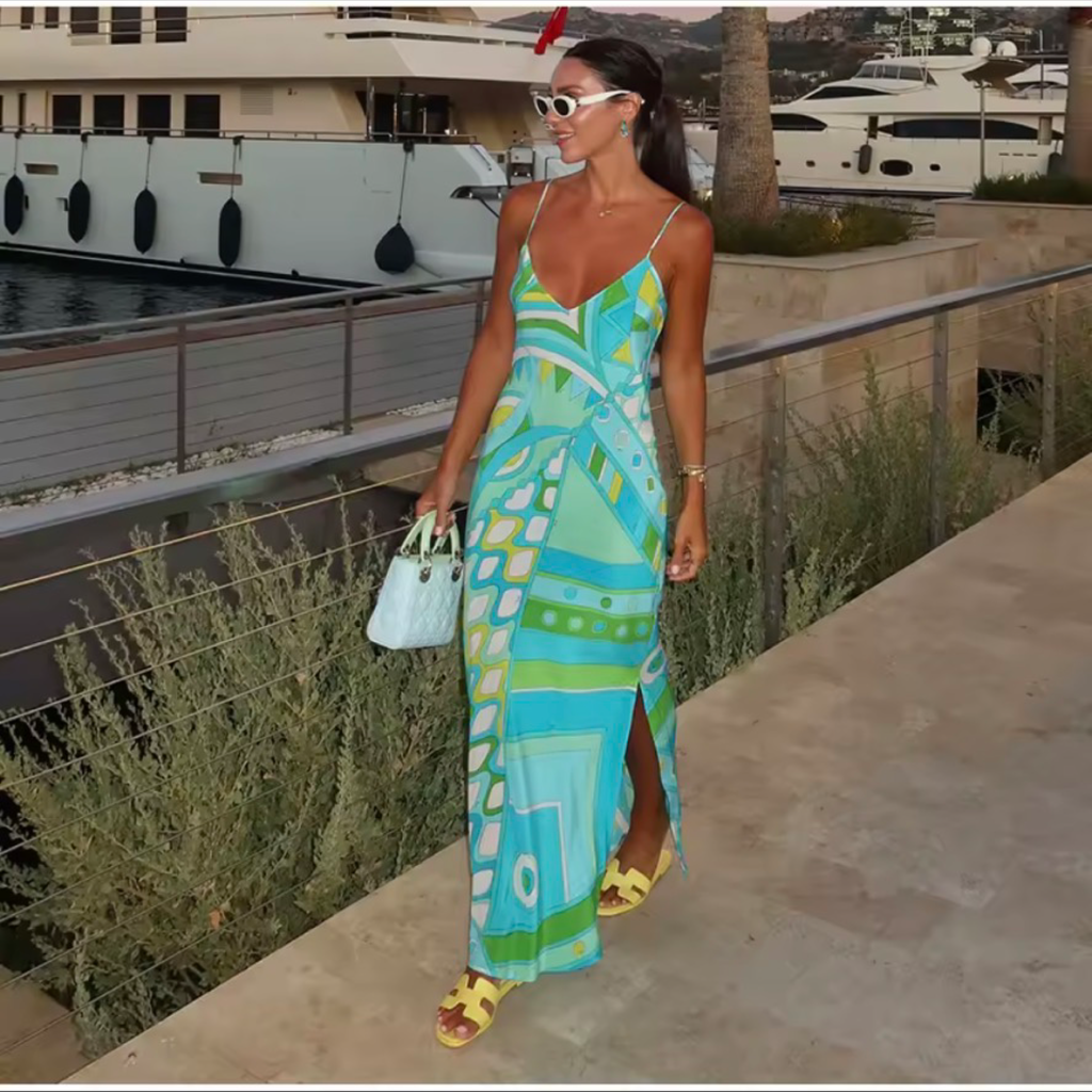 Pucci-Inspired Abstract Print Summer Dress – 3 Styles – Sleeveless Resort Maxi Dress
