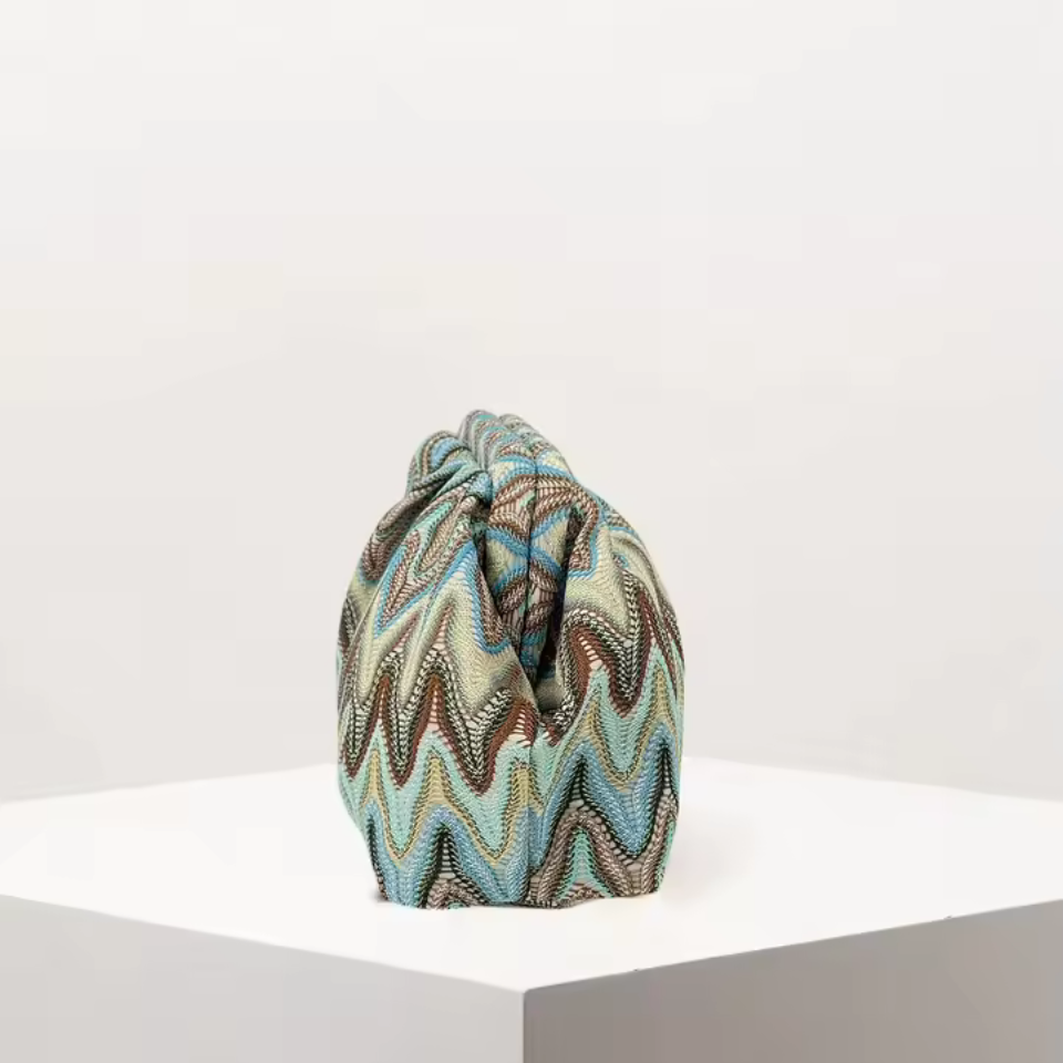 European Resort Zigzag Jacquard Cloud Clutch (Generic)