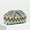 European Resort Zigzag Jacquard Cloud Clutch (Generic)