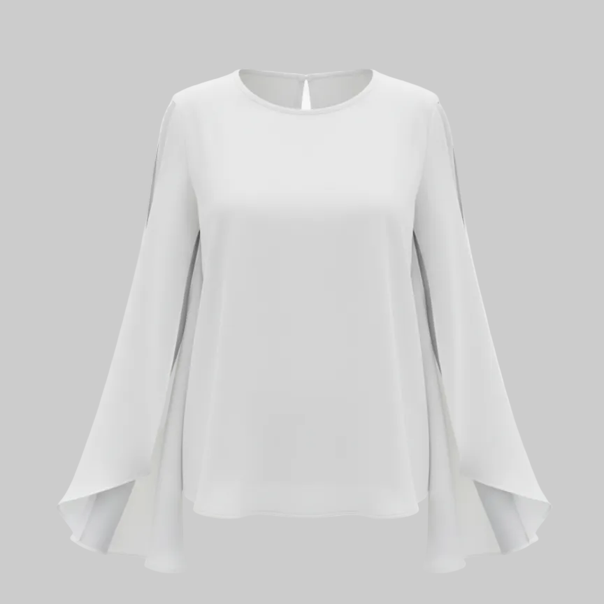 Chiffon Cape Sleeve – Elegant Batwing Overlay Blouse