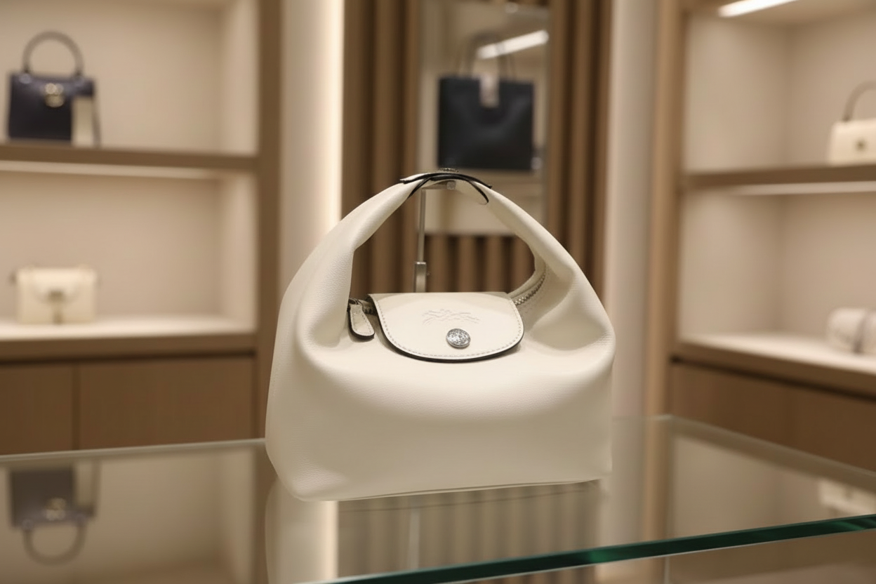 Modern oval  handheld bag with a clean, structured silhouette. Compact, elegant, and ideal for everyday use.