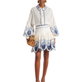 Floral Embroidered Two-Piece Shirt and Skirt Set Sold Separately