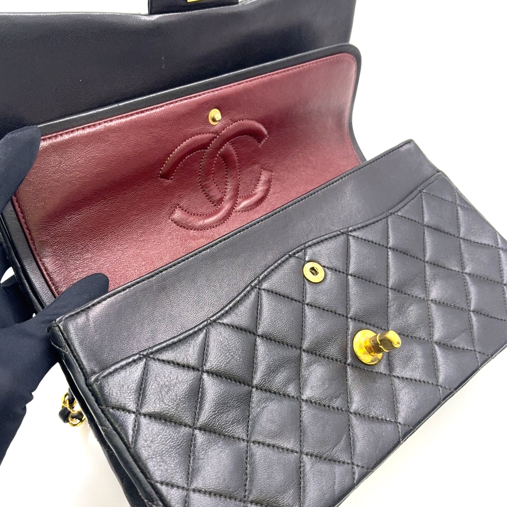 Chanel Classic Flap Medium Quilted Lambskin Previously Owned Authentic