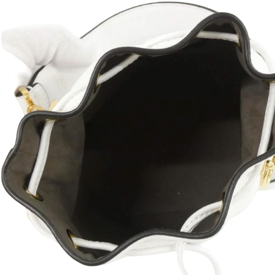 Fendi Mini Mon Trésor Calf Leather Shoulder Bag in White – Modern Collection – 100% Authentic Pre-Owned