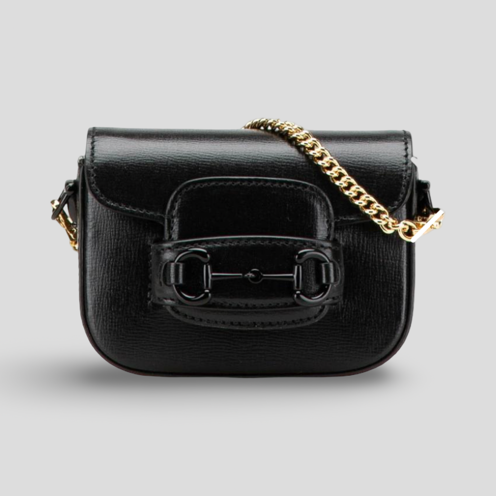 Gucci Black Horsebit Mini Shoulder Pochette Bag Authentic Previously Owned