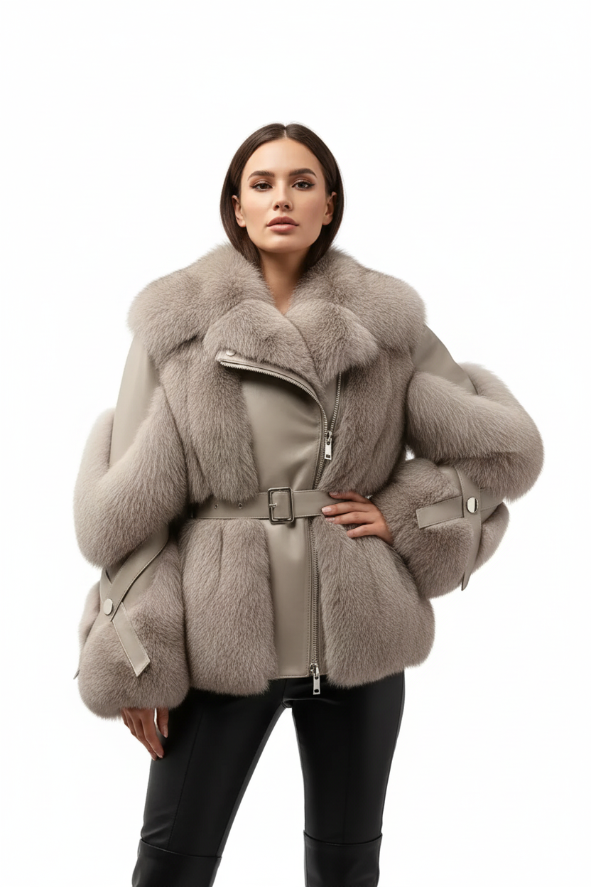 Women’s Winter Faux Fur Jacket 2026 – Short Plush Motorcycle Coat – Soft Warm Outerwear