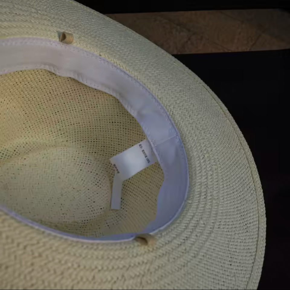 Woven Panama Straw Fedora hat