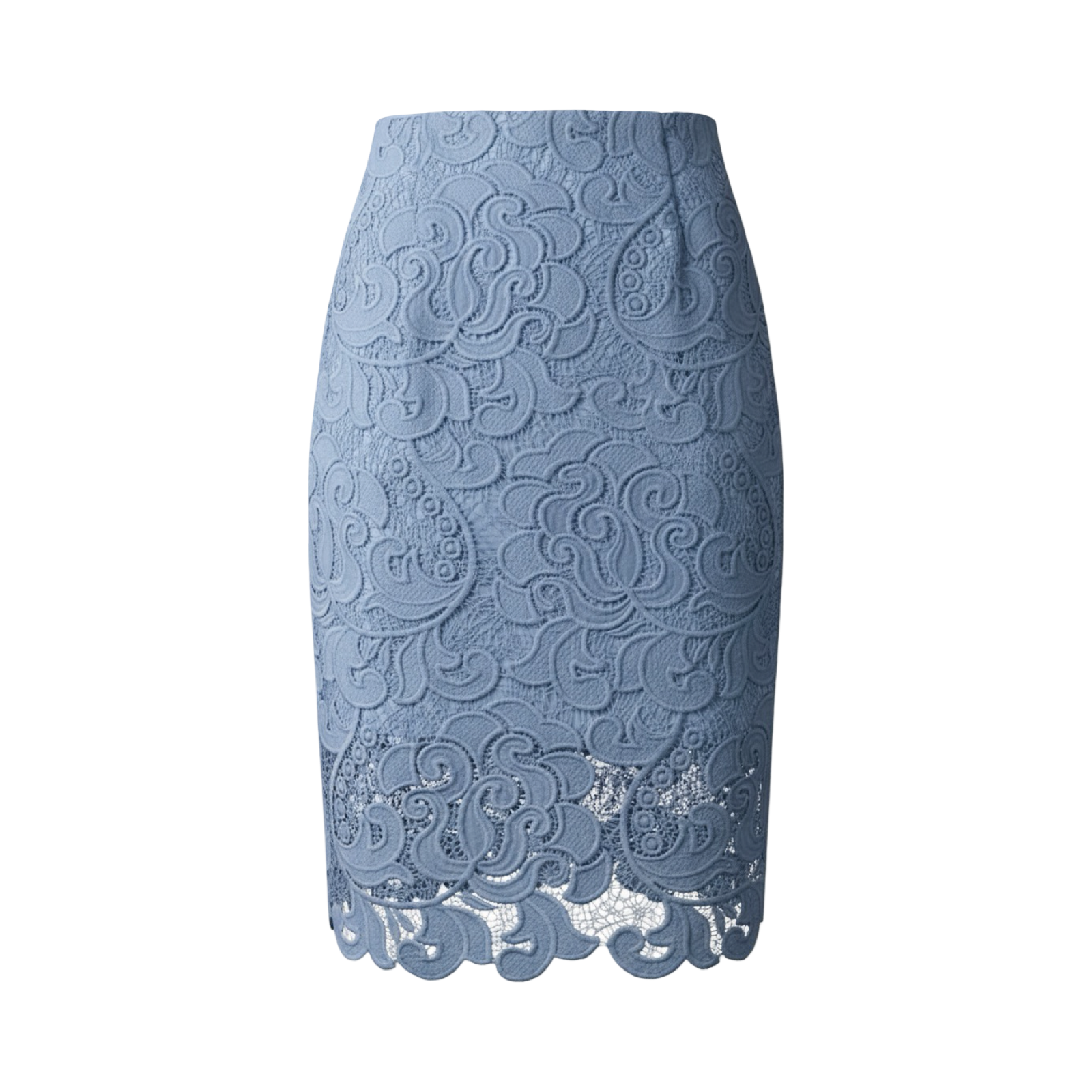 Lace Pencil Skirt – Floral Textured Slim Fit