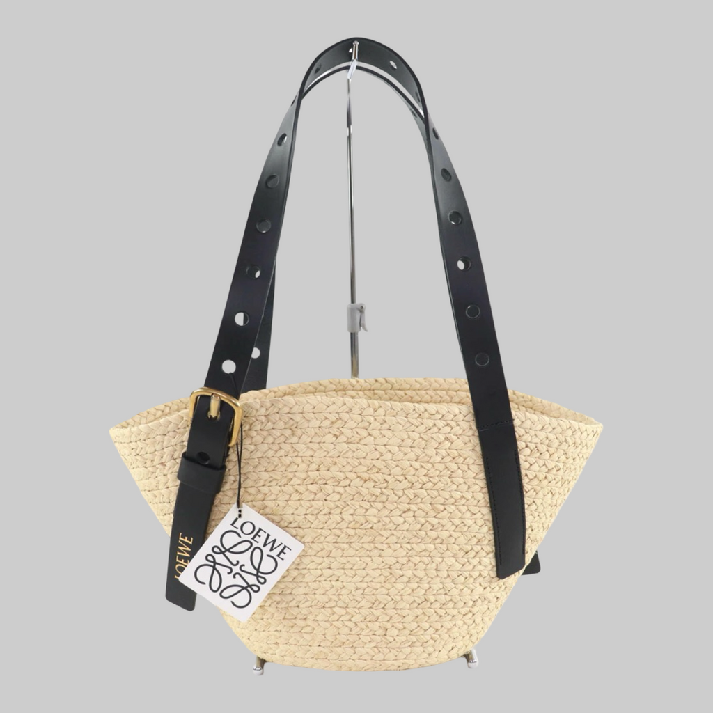 LOEWE Small Raffia Punch-Hole Basket Authentic Previously Owned