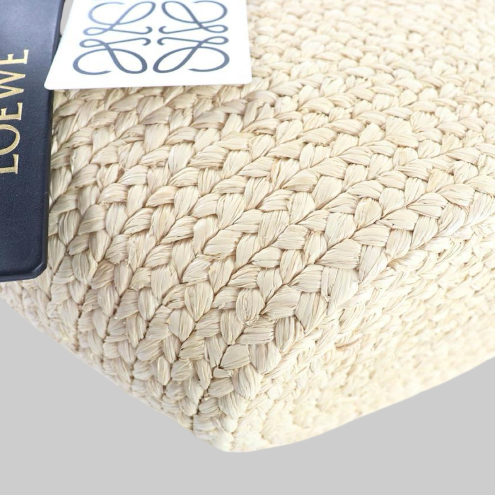 LOEWE Small Raffia Punch-Hole Basket Authentic Previously Owned