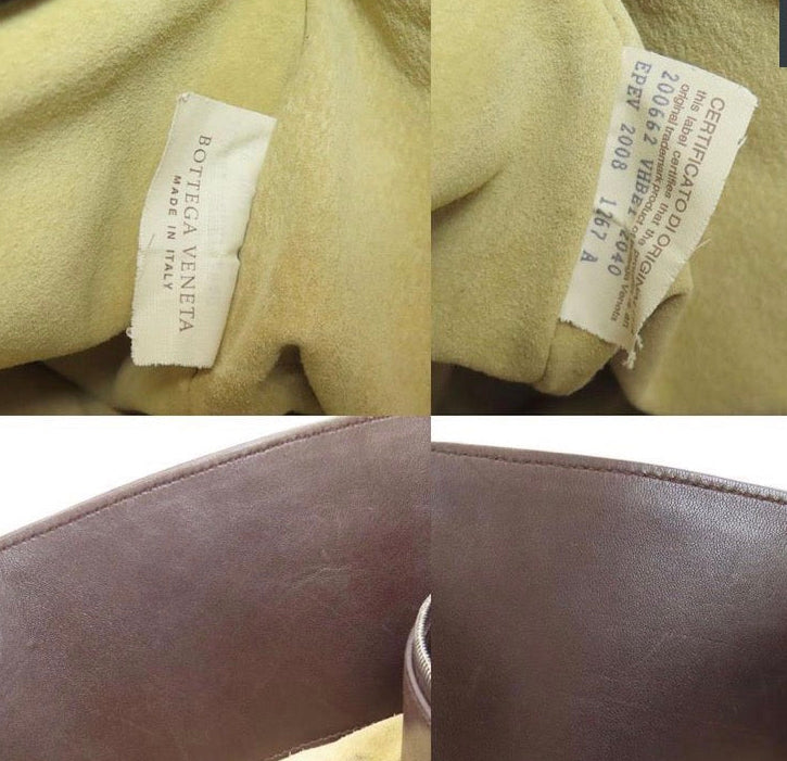Bottega Veneta Intrecciato Pleated Basket Tote Fondant Brown Calfskin Previously owned Authentic