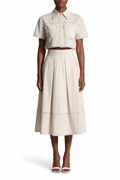 A-Lined Skirt & Lapel Top