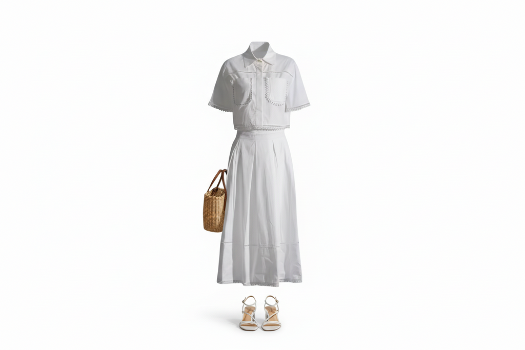 A-Lined Skirt & Lapel Top
