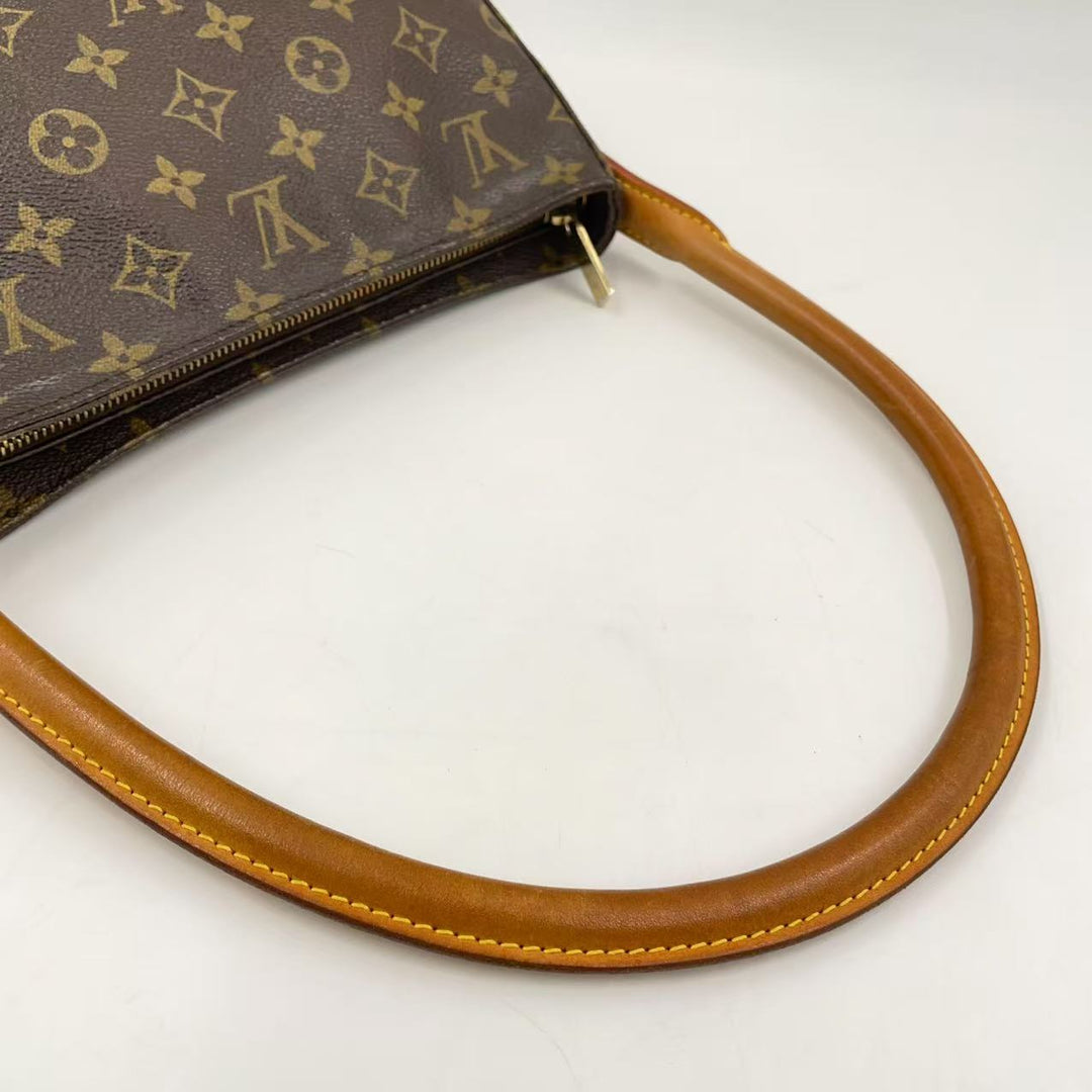 Louis Vuitton Looping MM Monogram Canvas Brown Previously Owned Authentic