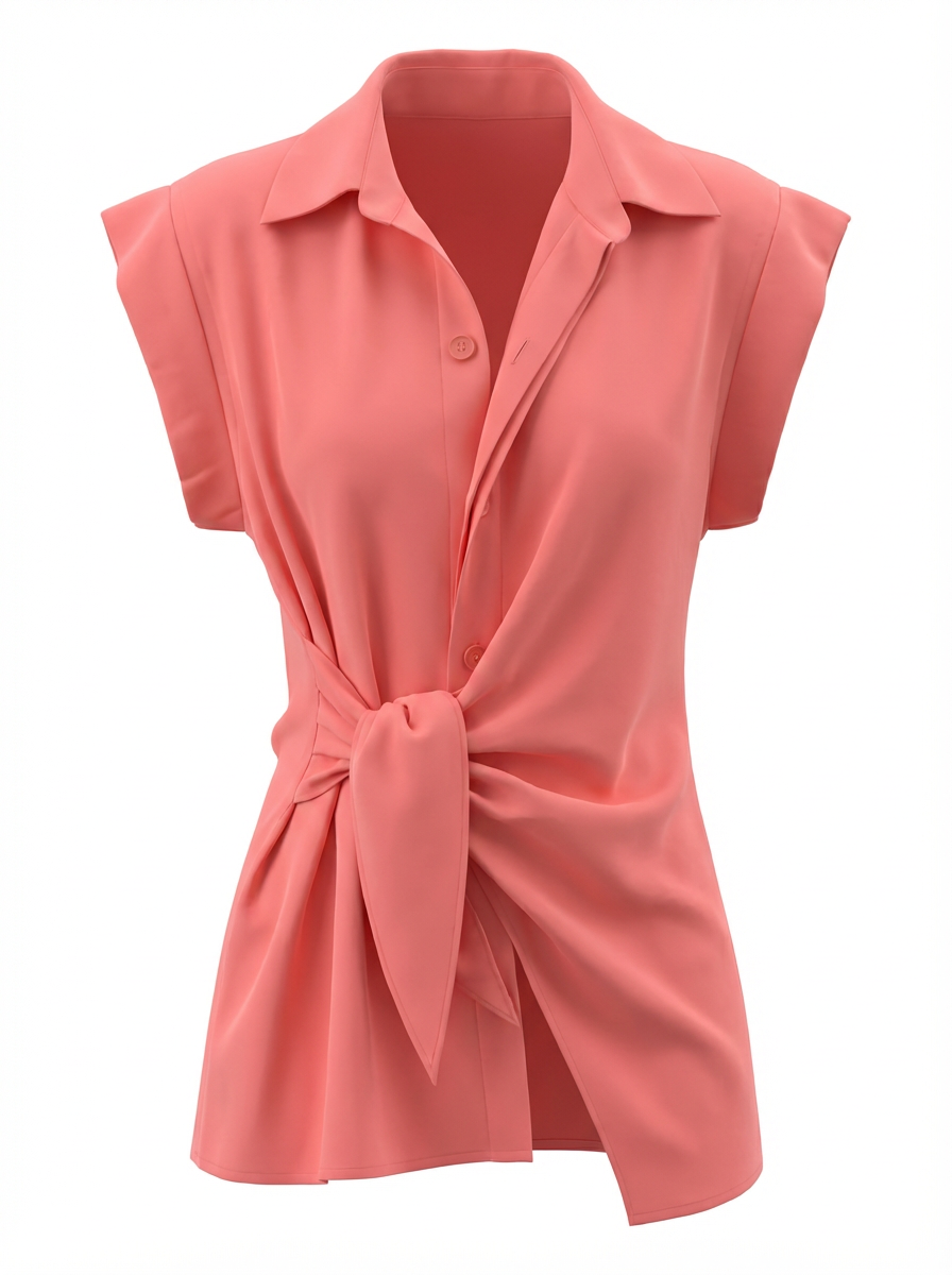 Women's Tie-Waist
Sleeveless Blouse & Wide-Leg Pants Set - Modern Chic Two-Piece Outfit